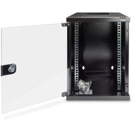 Digitus Carcasa Mural 9U 10" (254mm) - Bastidor de Pared 312x300mm Negro con Puerta de Vidrio Cerradura IP20