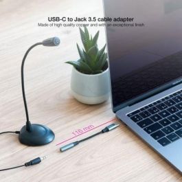 Adaptador USB-C a Jack 3.5 mm NANOCABLE 10.24.1204 11 cm Gris Adaptador USB-C a Jack 3.5 mm NANOCABLE 10.24.1204 11 cm Gris
