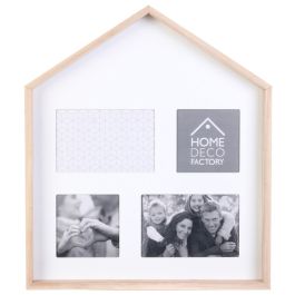 Home Deco Factory Marco 4 Fotos Casa con Paspartú Blanco para Pared 2x10x15 cm y 2x10x10 cm