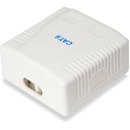 EQUIP 235214 Caja de Superficie para Red Cat6 2xRJ45 UTP RAL 9010 Blanco