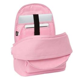 Safta Mochila Doble para Portátil 15,6" + USB Real Madrid Chica Rosa 31x44x18 cm