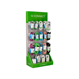 Q-connect Expositor de Mesa para Cables y Cargadores 48 Unidades Surtidas Android iOS