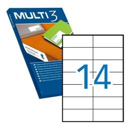 Multi-3 Etiquetas Adhesivas 105x42,4 mm Inkjet-Láser C-Rectos 14 X 100H Blanco Precio: 6.69000046. SKU: S8413438
