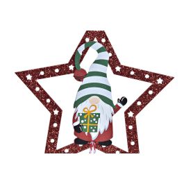 Decoracion Colgante Navidad Tradicional DKD Home Decor Rojo Verde 1 x 15 x 15 cm (24 Unidades)