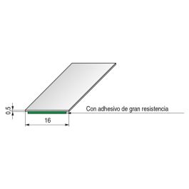 FBS Perfil Adhesivo Alu-Tape, Negro Mate / Cromo / Plata Mate, Acabado Cromo, 16mm Ancho, 0.5mm Grosor, 25 Metros