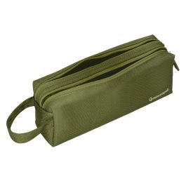 Estuche Portatodo Liderpapel Classic Rectangular Con Asa 2 Cremalleras 210 X80 mm Verde Militar