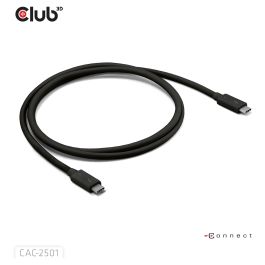 Club 3D CAC-2501 Cable Thunderbolt 5 Certificado 8K 240Hz / 80Gbps / 120Gbps 1m Negro