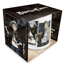 ERIK Taza de Cerámica Black Cover con Personajes Asta, Yuno, Noelle y Yami - 350ml - Apta para Lavavajillas y Microondas