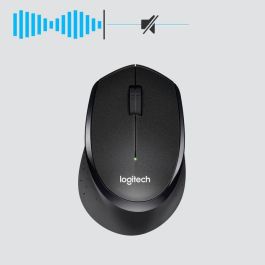 Logitech M330 Silent Plus Ratón Óptico Inalámbrico Silencioso, 1000 dpi, USB 2.4GHz, Ergonómico, 24 Meses Batería, Negro