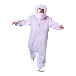 Among Us Disfraz de Impostor Blanco Talla M para Niños del Videojuego con Escafandra, Traje Completo, Cremallera y Bolsillos