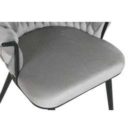 DKD Home Decor Silla Moderna Gris y Negro Poliéster y Metal L 60 x An 66 x Al 84 cm Asiento 48 cm Desmontable DKD Home Decor Silla Moderna Gris y Negro Poliéster y Metal L 60 x An 66 x Al 84 cm Asiento 48 cm Desmontable