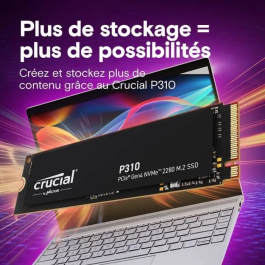 Crucial CT4000P310SSD8 SSD interno 4 TB PCIe Gen4 NVMe M.2 Velocidad de lectura de hasta 7100 MB/s