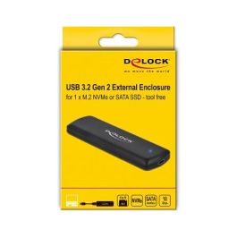DeLOCK Caja Externa M.2 NVMe PCIe SATA SSD 30 SB 3.2 Type C Negro, 10 Gb/s