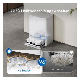 ECOVACS DEEBOT X5 OMNI Robot Aspirador con Estación de Vaciado Autónomo y Fregado, Sin Bolsa, Blanco, Forma D, 3.5L, Navegación Láser, 6400 mAh