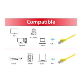 EQUIP 607660 Cable Patch Cat6A U/FTP Amarillo Plano LSZH 1m con Conectores RJ45 Macho a Macho Dorado
