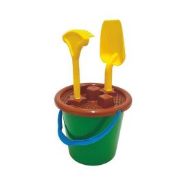 AVC Juego de Cubos de Playa con Pala, Rastrillo y Cedazo - Surtido de Colores - Modelos Surtidos