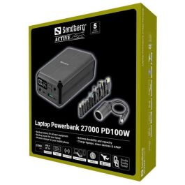 Sandberg 27000 PD100W Powerbank Portátil - Batería Externa 27000 mAh, USB-C, 100W Power Delivery, Carga Rápida