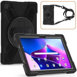 eSTUFF Funda Defender AUSTIN para Lenovo Tab M10 3ra Gen 2022 10.1 (TB-328FU/TB-328XU) antigolpes con soporte y correa - Negro