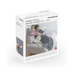 Manta Eléctrica Heklet InnovaGoods Blanco Gris 130 x 180 cm 160 W Manta Eléctrica Heklet InnovaGoods Blanco Gris 130 x 180 cm 160 W