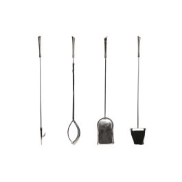 DKD Home Decor Chimenea Moderno Plateado Inox Aluminio Set de 4 Piezas 3 x 69 x 11 cm