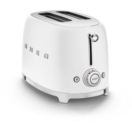 Smeg TSF01WHMEU Tostador de Pan de 2 Ranuras, Diseño Estilo Retro Años 50, Acabado Blanco Mate