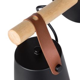 Aplique "Evelynn" SKD-W001-G Negro/Blanco/Gris y Madera con Detalle de Cuero