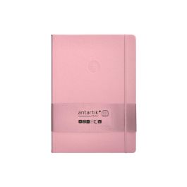 Cuaderno Con Gomilla Antartik Notes Tapa Dura A4 Hojas Cuadricula Rosa Pastel 100 Hojas 80 gr Fsc