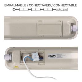 Edm Regleta Estanca LED IP65 18W 1990lm 6500K Luz Fría 59 cm