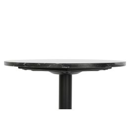 DKD Home Decor Mesita Auxiliar Moderna Negra de Metal y Mármol, 45 cm Ancho x 45 cm Largo x 51 cm Alto, 1 kg