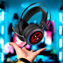 ERT GROUP Auriculares Gaming Deadpool Marvel Sonido Envolvente Virtual 7.1 Luz LED Micrófono Flexible USB Jack