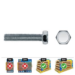 Celo Tornillo Métrica Hexagonal DIN 933 Ø6x50mm Zincado - Caja 250 Unidades Precio: 30.79000001. SKU: S7909116