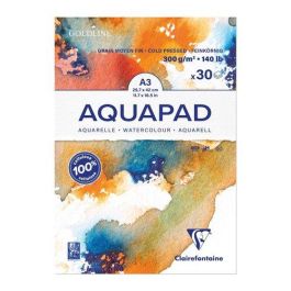 Bloc De Dibujo Clairefontaine Aquapad Encolado Blanco Grano Medio-Fino Tecnicas Humedas A3 300G 30H 3 unidades Precio: 49.79. SKU: B17NTYKAB7