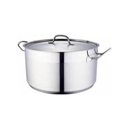Baumalu Olla de 30 cm de Acero Inoxidable con Tapa Gastronomía para Inducción, Forma Recta y Apta Lavavajillas