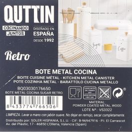 Quttin Bote de Metal Retro para Almacenar Azúcar en Cocina, 11.2 x 11.2 x 13.5 cm (12 Unidades)
