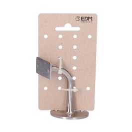 Edm Soporte barandilla latón niquel cromado, fijación con 3 tornillos, base Ø5.5 cm, soporte 4.5x2 cm