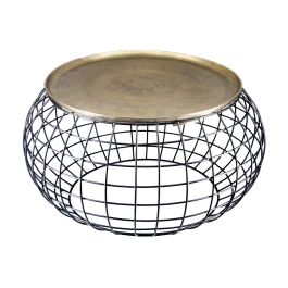 DKD Home Decor Mesita Auxiliar Loft Dorado y Negro Aluminio 80 x 80 x 44 cm Precio: 142.78242. SKU: B187N4K254