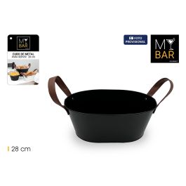 Inde Cubo de Metal con Asa de Piel Negra 28 cm - Ideal para Bar (12 Unidades) Precio: 37.79000005. SKU: B1FCTJJ7CF
