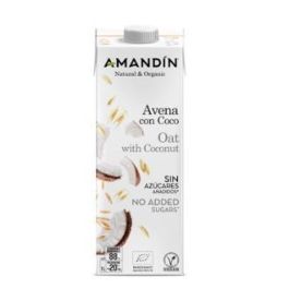 AMANDIN Bebida Vegetal de Avena con Coco 1 Litro Pack de 6 Unidades Ecológica Bio Precio: 11.4999995. SKU: B1C63MWENF