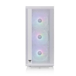 Caja de PC Mid Tower sin fuente de alimentación - THERMALTAKE S200 TG ARGB (Blanco) - ATX/Micro ATX - 3x120mm A-RGB - USB 3.0/2.0 - Vidrio templado