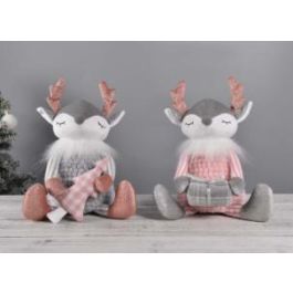 DKD Home Decor Figura Navidad Ciervo Fantasía Poliester Rosa Gris 17x28x14 cm Pack 2 Unidades Precio: 21.3807. SKU: B1BQXGWALY