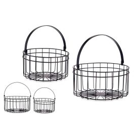 Set 2 Cestas Redondas Negras Giftdecor 25x27x25 cm, Metal Precio: 11.49999972. SKU: S3609583