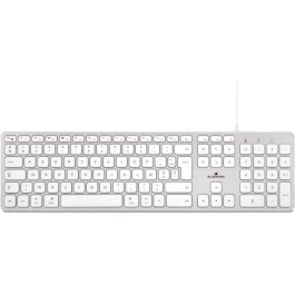 Bluestork Teclado para Mac con Cable, Diseño Francés, 13 Atajos Multimedia, Adaptador USB / USB-C Incluido