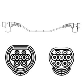 ROLINE EV-LADEKABEL TYP2.3-PH. Cable de Carga Tipo 2, 3 Fases, 11 kW, 7.5 Metros, Negro