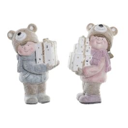 Figura Navidad Alpina DKD Home Decor Azul Rosa 16 x 38 x 25 cm (2 Unidades) Precio: 38.50000022. SKU: B1DPPTEWK5