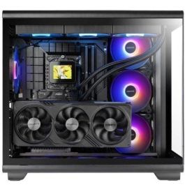 Mars Gaming MC-REV Caja Torre Gaming con Flujo de Aire Invertido, 3x Ventiladores ARGB y Doble Cristal Templado, Soporte GPU Vertical, ATX