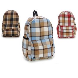 Mochila Pincello Cuadros Colores Oscuros 31x45x13 cm (12 Unidades) Precio: 115.49999945. SKU: S3603626