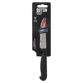 Cuchillo Pelador Quttin Laser Negro Plateado Acero Inoxidable 8,5 cm (36 Unidades)
