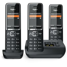 Gigaset COMFORT 550A Teléfono Inalámbrico Trio Negro con Contestador Automático y Altavoz, 200 Contactos