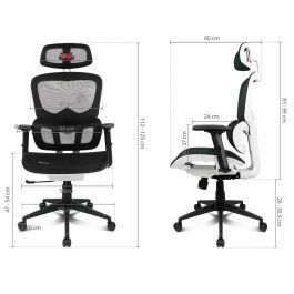 DRIFT DRAIR200BG Silla Gaming Ergonómica de Malla Transpirable para PC – Cojines Cervical y Lumbar, Reposabrazos 2D, Pistón Clase 4, Gris