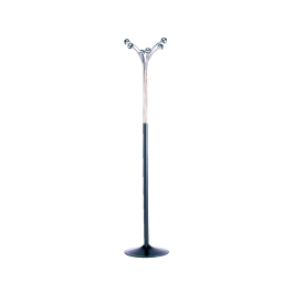 Sie Perchero metálico pie 6 colgadores negro/cromado 38 x 177 cm